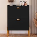 Ver imagem 2 de Sapateira Vertical Estreita Gavetas Basculante Porta 12 Pares Calçados Sapateiro Quarto Hall Entrada