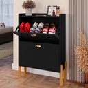 Ver imagem 4 de Sapateira Vertical Estreita Gavetas Basculante Porta 12 Pares Calçados Sapateiro Quarto Hall Entrada