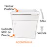 Tanque de Lavar Roupa Pequeno 22L De Parede Gabinete MDF Cor: Branco - 3