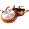 Conjunto de Panelas e Frigideira Antiaderentes Master Star Básica 3 em 1 - Cobre - 4