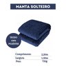 Cobertor Solteiro Manta Canelada Azul Marinho Fofo Inverno - 2