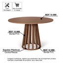 Ver imagem 2 de Mesa de Jantar Redonda 120cm 6 Lugares Gabi MDF Noronha - Straub Web