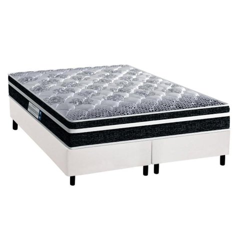 Cama Box Queen: Colchão Espuma Probel D33/EP Advanced Tech1500 Plus + Base CRC Courano White(