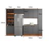 Cozinha Completa Bella Luna Armário e Balcão Nog/Cinza Carraro - 3