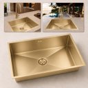 Ver imagem 1 de Cuba Gourmet Lisboa Dourada 70cm Aço Inox 304 Goldenx