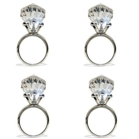 Anel Porta Guardanapo Formato Diamante 4 Peças