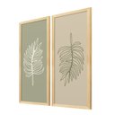 Ver imagem 1 de Dupla de Quadros Decorativos Folhagens em Linhas Delicadas