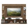 Estante Com Suporte Tv 65" Portas C/ Espelho Oslo Multimóveis V3382 Madeirada/Preta Madeirado/Preto - 4