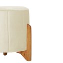 Ver imagem 2 de Puff Jade Pés de Madeira Suede: Marfim