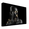 Quadro Decorativo 135x135 cm Mulher 041 com Moldura Laqueada Preto - Gran Belo - 1