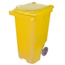 Ver imagem 1 de Lixeira de Plástico Amarelo com Rodas de 240 Litros - C240am - Jsn