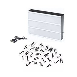 Lightbox Luminária Led Cinema + 96 Fichas Letras e Ícones - 2