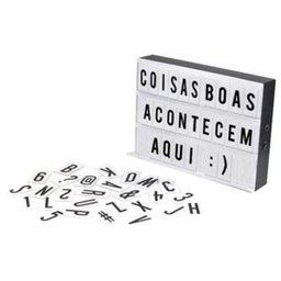 Lightbox Luminária Led Cinema + 96 Fichas Letras e Ícones - 1