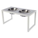 Ver imagem 1 de Comedouro Elevado Duplo Cão Porte M Branco