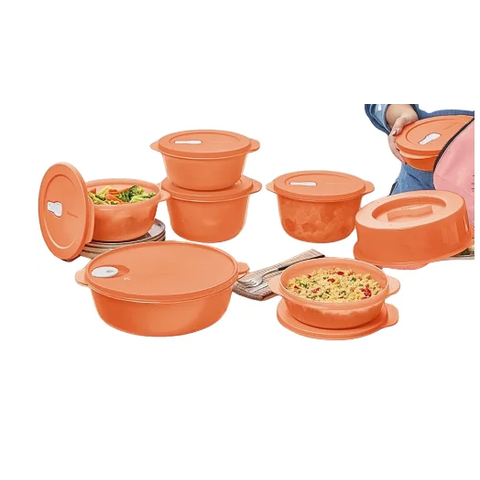 Tupperware Kit 8 Peças Cristalwave Salmão Kit 8 Peças Cristalwave Salmão