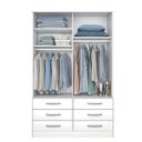 Ver imagem 3 de Guarda-roupa Solteiro 2 Portas 6 Gavetas Chicago Tcil Móveis Branco