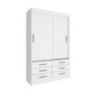 Ver imagem 1 de Guarda-roupa Solteiro 2 Portas 6 Gavetas Chicago Tcil Móveis Branco
