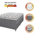 Ver imagem 5 de Cama Box Casal Colchão Molas Ensacadas Ômega 138x188x70cm Cinza / Branco Hellen