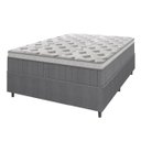 Ver imagem 1 de Cama Box Casal Colchão Molas Ensacadas Ômega 138x188x70cm Cinza / Branco Hellen