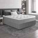 Ver imagem 2 de Cama Box Casal Colchão Molas Ensacadas Ômega 138x188x70cm Cinza / Branco Hellen