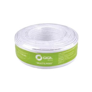 Cabo CFTV Coaxial GS0234 Hd Lite 60% Malha 4mm2x22 Branco 100m - Giga Security