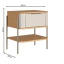 Ver imagem 4 de Mesa de Cabeceira Bellagio 100% MDF, com 1 Gaveta, Design Curvo e Pés em Metal