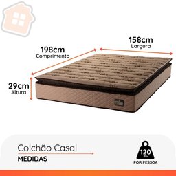 Colchão Queen Ortopédico D33 Pillow Top Van Gogh 158x198x29cm Marrom - 3