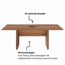 Ver imagem 4 de Mesa Reunião Retangular 2,00 m X 0,90 m Tampo e Pé Painel Duplo Chanfrado 45° com Caixa de