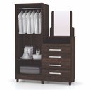 Ver imagem 2 de Guarda Roupa com Cômoda 2 Portas Line Moldura Espelho 20021102 Belmont Vila Rica
