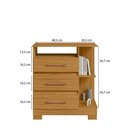 Ver imagem 3 de Cômoda 72cm 3 Gavetas com Puxadores - Ssx Multicoisas