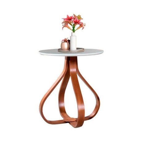 Mesa de Canto Alice Ex Decor Amêndoa/off White