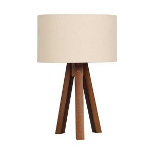 Luminária Abajur de Mesa Madeira Moderna Tripé Ar Decorações