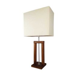 Abajur de Mesa Madeira Luminária Moderna 58cm com Cúpula A.R Iluminação - 5