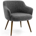 Ver imagem 3 de Kit 2 Poltronas Jade Pés Palito Linho Mesclado Branco/Cinza - Casaepoltrona