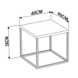 Mesa De Centro Ou Lateral Cube M 24802 Linha Complementos Preto Branco Artesano - 2