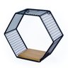 Nicho Hexagonal Madeira e Metal preto - 1