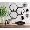 Nicho Hexagonal Madeira e Metal preto - 2