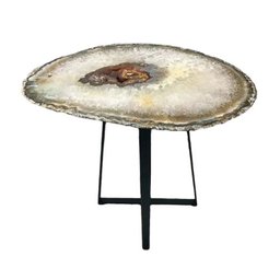Mesa Lateral de Ágata Desenhada 35cm Pedra - 2