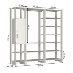 Guarda-roupa Closet 3 Peças Yes Ey101.103.107 Branco Nova Mobile - 3