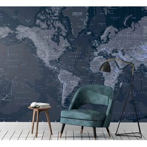 Papel de Parede Adesivo Mapa Mundi 2,50 x 3,00