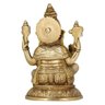 Estátua de Ganesha Sentado Dourado Resina 16cm - 5