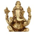 Ver imagem 4 de Estátua de Ganesha Sentado Dourado Resina 16cm