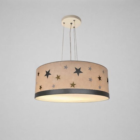 Luminária de Teto Pendente Estrelas 40x15 Bege 2 em 1
