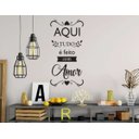 Ver imagem 1 de Adesivo Decorativo Frase Aqui Tudo É Feito Com Amor