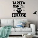 Ver imagem 1 de Adesivo Decorativo Parede Frase Tarefa Do Dia Ser Feliz