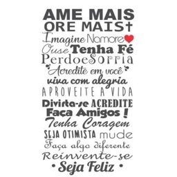 Adesivo Decorativo De Parede Frase Ame Mais Ore Mais Amigos - 1