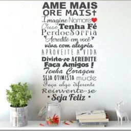 Adesivo Decorativo De Parede Frase Ame Mais Ore Mais Amigos - 2