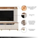 Ver imagem 3 de Home Estante Banner Tv 75" Ripado Canelado 4 Portas Offwhite/freijó G18 - Gran Belo