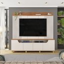 Ver imagem 6 de Home Estante Banner Tv 75" Ripado Canelado 4 Portas Offwhite/freijó G18 - Gran Belo