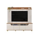 Ver imagem 5 de Home Estante Banner Tv 75" Ripado Canelado 4 Portas Offwhite/freijó G18 - Gran Belo